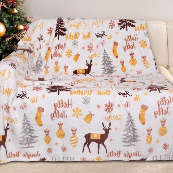 GOGREEN Cozy Blanket Printed Blanket Throw Christmas Blanket - 300 GSM Fleece Blanket Throw Size Blanket for Home Decoration, Ultra Soft Blanket Microfiber Throw Blanket (Throw - 50" x 60")