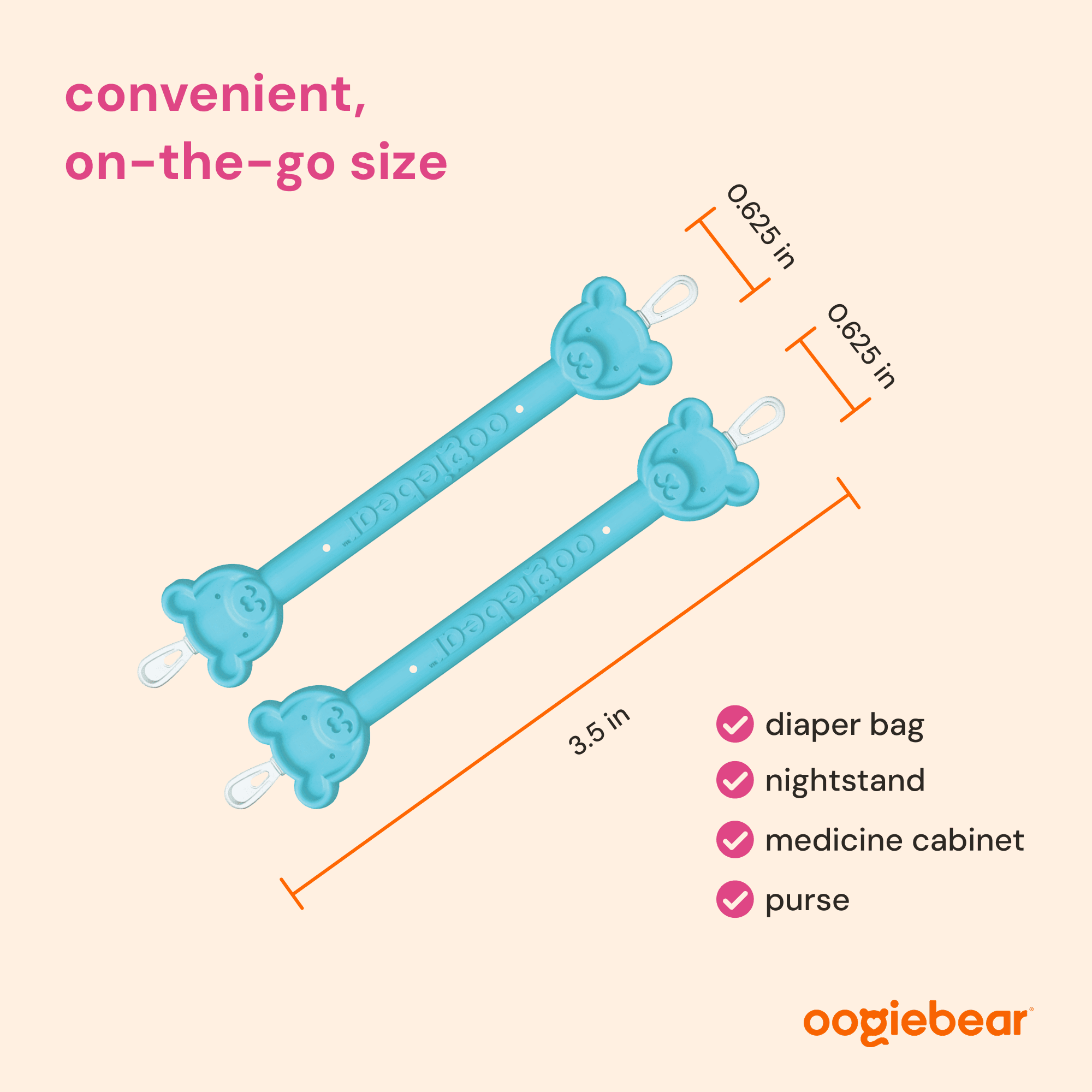 Oogiebear 2 Pack Booger and Ear Wax Picker with Case, Safe For Newborns, Blue