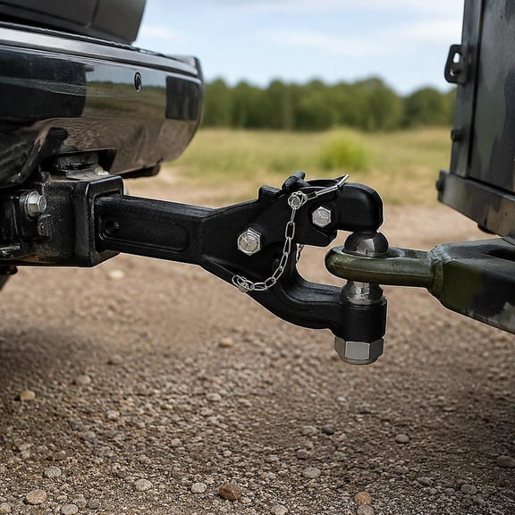 Pintle Hook Hitch, 16000 Lbs Towing Capacity, 2-Inch Hitch Ball, Fits 2.5 to 3-Inch Lunette Ring