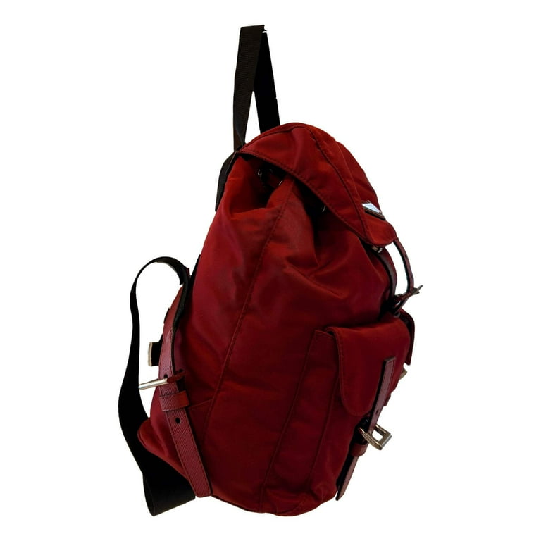 Prada Re-Edition Re-Nylon Drawstring Backpack Fuoco Burgundy  display picture 2