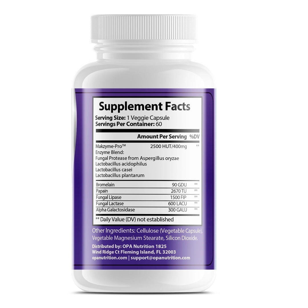 OPA Enzymes Prebiotic Probiotics For Men And Women - 60 Ct
