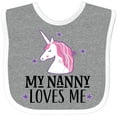 thumbnail image 3 of Inktastic My Nanny Loves Me Unicorn Girls Baby Bib, 3 of 4