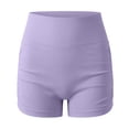 thumbnail image 4 of JGGSPWM Womens Workout Seamless Pleated Butt Lifting Shorts High Waisted Tummy Control Gym Yoga Shorts Purple S, 4 of 5