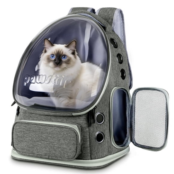 Mochila transportadora para gato Pawstrip con ventana burbuja plegable