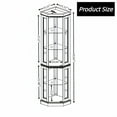 thumbnail image 5 of TOPCOMFY 70" Lighted Corner Curio Cabinet with Tempered Glass Doors and Shelves, Display Case with Light Bulb - Cherry, 5 of 7