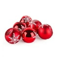 thumbnail image 4 of National Tree Company Christmas Ornaments, Red, White Snowflake, Shatterproof, Set of 6, 4 of 5