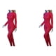 thumbnail image 4 of Tholdsy Ropa de muñeca, traje de manga larga, mono de piel sintética sintética con cremallera para 12 modelos de figuras de acción, rojo 2piezas, 4 of 6