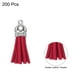 thumbnail image 3 of Uxcell 200 Pcs Borlas para Llaveros, Borlas de Cuero a Granel para Manualidades, Pendientes de Borlas de Color, Rojo, 3 of 5