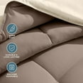 thumbnail image 6 of Bare Home 4-Piece Reversible Bed-in-a-Bag - Premium 1800 Collection - Twin XL, Sand/Taupe Comforter with Taupe Sheet Set, 6 of 10