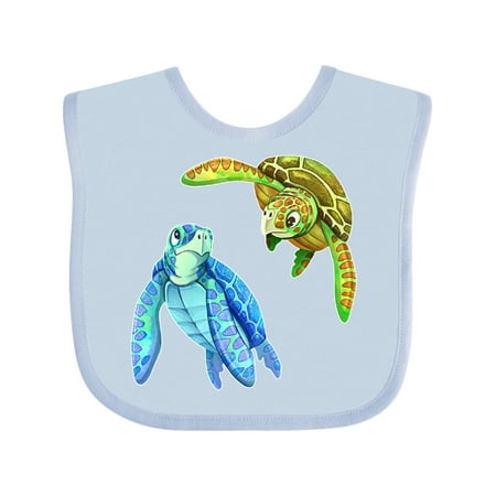 

Inktastic Sea Turtles Swimming Together Gift Baby Boy or Baby Girl Bib