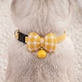 thumbnail image 3 of Pet Collar Bow Tie, Detachable Checkered Plaid Bowtie Accessory for Cat Collars, Cute Clothes for Small Dogs, Holiday Attire, Easter & Valentines Day Gifts for Pets Yellow Size:M, 3 of 6