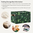 thumbnail image 6 of St. Patrick's Day Shamrock Storage Basket with Handles Collapsible Storage Bins Canvas Fabric Storage Organizer for Shelves Closet Bedroom Living Room 1Pack Decor Gifts, 6 of 7