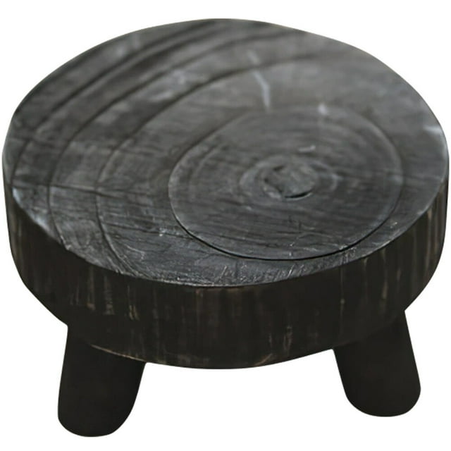 EeaseCA Wood Round Pedestal Stand Wood Riser Indoor Plant Stand Food Display Stand