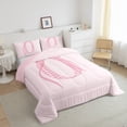 thumbnail image 4 of Erosebridal Bowknot Comforter Sets Twin Size for Teens, Initial O Letter Comforters & Duvets, Monogrammed Decor, Reversible 2pcs, 4 of 8