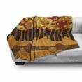 thumbnail image 3 of Woodland Soft Flannel Fleece Throw Blanket, Forest in Autumn Cartoon Composition Simplistic Nature, Cozy Plush for Indoor and Outdoor Use, 50" x 60", Yellow Vermilion, by Ambesonne, 3 of 6