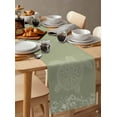 thumbnail image 3 of Table Runner Dresser Scarf 13 x 70 Inch Turtle Sage Green Lines Floral Mottled Pattern Table Runners Non-Slip Heat Kitchen Dining Table Decor for Indoor Outdoor Home Party Decoration, 3 of 7