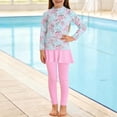 thumbnail image 5 of Girls' Swimsuit Set for Kids with Long Sleeve Rash Guard and Skirted Bottom, UPF 50+ Sun Protection, Two-Piece Princess Swimsuit for Toddler and Youth, 5 of 5