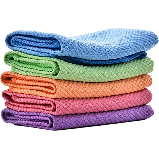 Paños de limpieza de microfibra coloridos Paños de escamas de pescado Paños de limpieza reutilizables Paños de limpieza de microfibra para vidrio para el hogar Cocina Coche, 40x30cm TUNC Sencillez