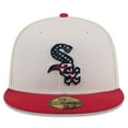 thumbnail image 2 of Men's New Era  Khaki/Red Chicago White Sox 2024 Fourth of July 59FIFTY Fitted Hat, 2 of 6