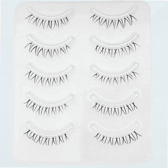 False Eyelashes Bottom Lashes Natural Look Wispy Lower Lashes Pack Under Lashes Clear Band Faux MInk Lashes 5 Pairs 6mm (Bottom Lashes Sexy)