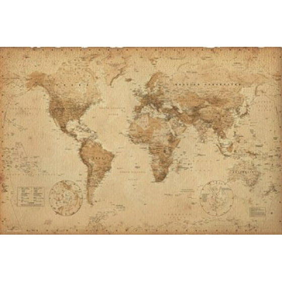 Map Of The World Poster Poster Print Walmart