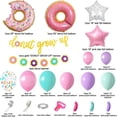 thumbnail image 5 of 81 piezas de decoración de fiesta de cumpleaños de donut, kit de guirnalda de globos de donut, suministros para fiestas de crecimiento, pancartas, confeti rosa, azul aguamarina, globos de látex para, 5 of 5