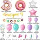 thumbnail image 5 of 81 piezas de decoración de fiesta de cumpleaños de donut, kit de guirnalda de globos de donut, suministros para fiestas de crecimiento, pancartas, confeti rosa, azul aguamarina, globos de látex para, 5 of 5