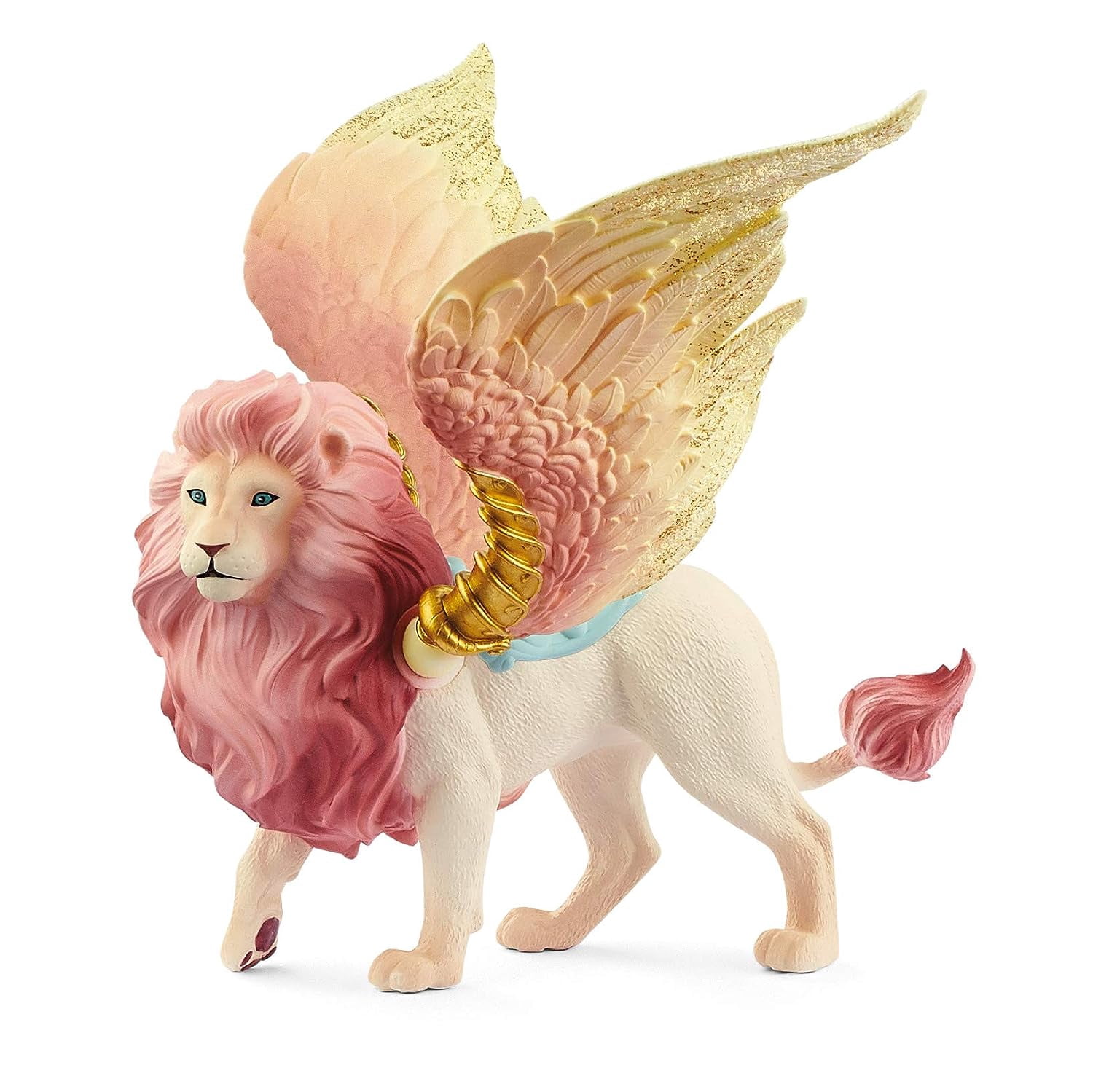Schleich Bayala - Fairy in Flight on Winged Lion with Moveable Wings - Magnetic Toy Fairy Figurine Riding Magical Pink Lion - Kids Ages 5+
