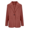 thumbnail image 3 of ManxiVoo Professional Womens Blazer Cardigan Open Front Lightweight Office Wear Versatile Spring Layering Piece S Size Watermelon Red, 3 of 6