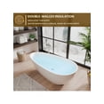thumbnail image 5 of EastVita 67InchSolid Surface Freestanding Bathtub. Contemporary Oval Shape Soaking Tub. Egg Shell Stone Resin Stand Alone Bathtub With Pop-Up Drain And Overflow. Cupc Certified.Matte White, 5 of 8