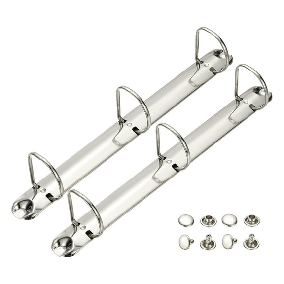 Uxcell A4 3 Hole Ring Binder Mechanisms, 2 Set 1.5" D Ring Replacement Binder Planner Loose Leaf Binding Spines for Organizers DIY Fill Paper Storage Folder Accessories, 26mm Silver Tone