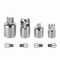 thumbnail image 2 of 4pcs Silver Square-to-Square Socket Adapter Set - 1/4", 3/8", 1/2" Drive Conversion Heads for Power Tools & Manual Wrenches, Heavy-Duty Durable Construction, Easy-Grip Handle for Mechanic Repairs &, 2 of 4