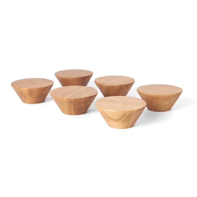 Pomos para armario TOROS store, 6 unidades, en forma de cono de madera, 4 cm, redondos