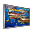 thumbnail image 2 of Designart 'Boats Near Coastal Town Resting On The Water II' Nautical & Coastal Framed Art Print, 2 of 4