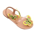 thumbnail image 2 of Oversized Flat Bottomed Sandals Yellow Butterflys Embroidery Decoration Beach Shoe Cover Toe Sandals Sandals for Women 2025 Yellow 36, 2 of 7