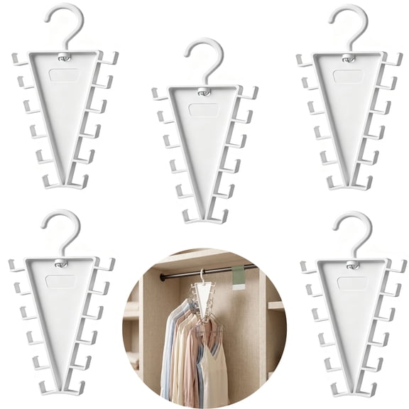 5 Set Hanging Closet Organizer,Space Saving Multi Tier Hangers,Hats,Scarves & Belts - Ideal for Home,Wardrobe & Dorm Storage