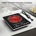 thumbnail image 2 of Single Burner Electric Cooktop 1800W - 110V Electric Stove Top Burner Portable Stove with Touch Control 9 Power Level - Induction Cooktop with Child Safety Lock Timer for Home Camping, 2 of 7