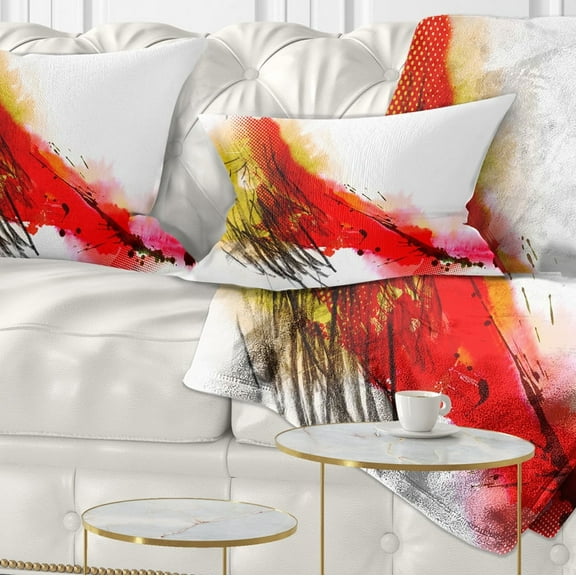 Designart Multicolor Stain - Abstract Throw Pillow - 12x20