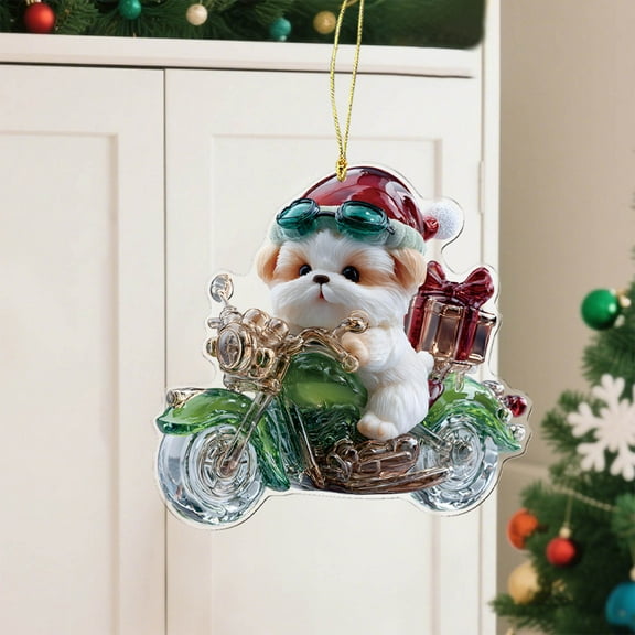 Toycle Christmas Acrylic Flat 2D Pendant-Christmas Car Pendant-Christmas Tree Hanging Decoration(E,Acrylic)