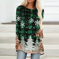 thumbnail image 2 of YUGYXL Women's Xmas Tree Graphic Shirts Oversized Crewneck Long Sleeve Glitter Tunic Blouse Casual Christmas Holiday Pullover E Multicolor M, 2 of 5