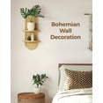 thumbnail image 4 of Bamworld Natural Plant Wall Shelf, Mid Century Modern Decor Hanging Plant stand, 2-Tier Wooden Floating Shelves for Home, Bathroom Bedroom Living Room, 4 of 6