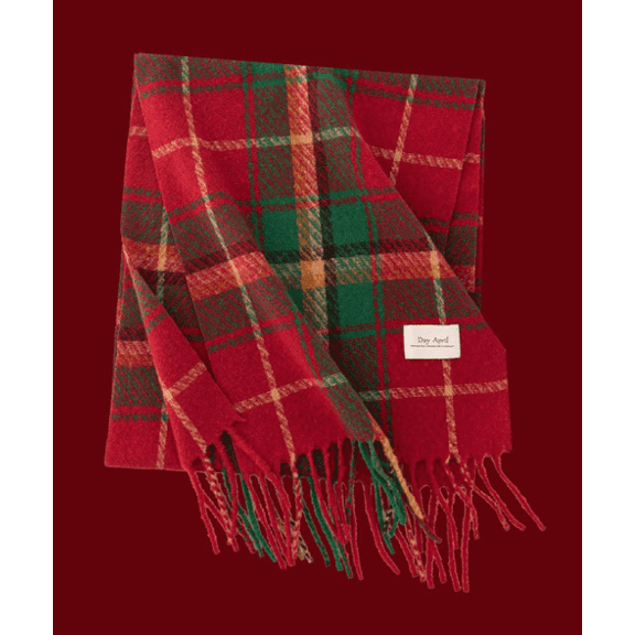 Christmas Plaid Scarf, 200cm Long Soft Winter Wrap, Cozy Shawl & Neck Warmer,37*200cm