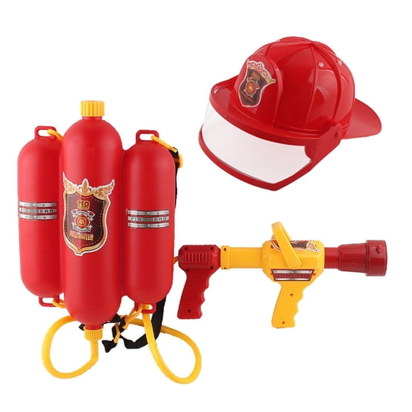 Juego de juguetes con rociador de agua de bombero, regalo para niños, actividades de verano al aire libre. 2 piezas