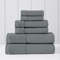 thumbnail image 2 of Modern Threads Waffle-Rib 6-Piece Cotton Bath Towel Sets, Carbon, 2 of 6