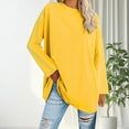 thumbnail image 2 of Womens Tops Women's Plus Size Top Long Sleeve Crew Neck Loose T Shirt, 2 of 4