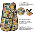 thumbnail image 4 of Dailycode Double Sided Oven Mitt with Loop Heat Resistant Kitchen Long Potholders 7" x 35" Fashion Fruits and Sunglasses, 4 of 6