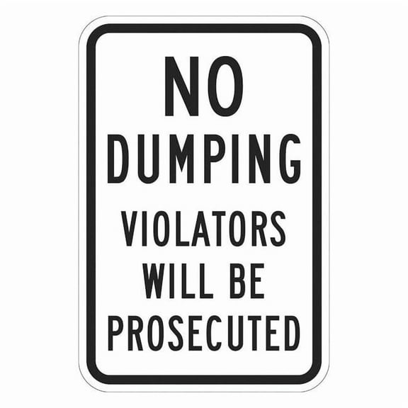 Lyle Reflective No Dumping Sign,18x12in,Alum T1-1119-EG_12x18