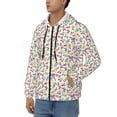 thumbnail image 3 of Kdxio Cute Flower Print Men Hoodies Casual Hoodies for Men with Zip Pockets Full Zip Long Sleeve Sweatshirt Sports Hooded Jacket-Medium, 3 of 5