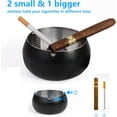 thumbnail image 5 of Ashtray for Cigarette  Stainless Steel Ashtray, Smokeless Odorless Ash Tray with Lids, Tabletop Ashtrays For Home Office Outdoor Balcony (Black), 5 of 7
