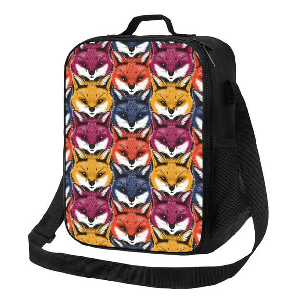 Balery Fox Face Caja de Almuerzo y Bolsa de Almuerzo para Hombres y Mujeres, Bolsa de Almuerzo Reutilizable con Gran Capacidad, Bolsa de Almuerzo Aislada